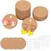 Swpeet Sweet 600 cartoncini per esposizione orecchino in carta kraft, 4 cm - 1,6 pollici, rotondi, con retro e sacchetti autosigillanti, biglietti per orecchini