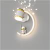 SANGPAO Lampada da parete moderna per bambini, astronauta di lusso, per camera da letto, lampada da parete a LED dimmerabile da 12 W, con proiettore, stelle, bianco stellato, lampada da comodino moder