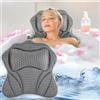 Zikenis Cuscino da Bagno con 6 Ventose Antiscivolo, Cuscino Vasca da Bagno 4D Mesh, per Ergonomici, per Collo, Schiena, Vasca e Spa di Casa