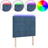 vidaXL Testiera LED blu scuro 100x5x118/128 cm velluto