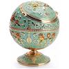 Aitelei metal Globe posacenere posacenere antivento con coperchi portatile posacenere mano Timbrato modello Ball posacenere per esterni interni Home hotel, Nice Gift Green Rose