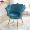 Ya-Home Poltrona per Camera da Letto Poltrona in Velluto Poltroncine Salotti con Gambe in Metallo Placcato Oro Poltroncine Imbottite per Soggiorno/Caffè/Vanità, Blu
