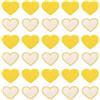 QUARKZMAN 30Pz Toppa A Cuore da Stirare 4x3.5cm Ricamo Toppe Giallo