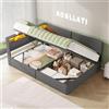 AOGLLATI Letto Matrimoniale con Contenitore Idraulico 140x200 cm, Divano Letto Matrimoniale con Testiera Imbottita y Luce LED Regolabile, Struttura Letto con Stazione di Rricarica, Grigio Scuro
