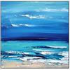 LCDIUDIU Dipinti Su Tela, Struttura Blu Cielo Mare Onde Spiaggia Scenario Arte Astratta Moderna Opere D'Arte Dipinti Dipinti A Mano Dipinti Ad Olio Su Tela Wall Art Per Soggiorno Camera Da Letto Ufficio Hom