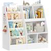 Hzuaneri Libreria montessoriana per bambini, con mensola portariviste a 5 livelli e 5 ripiani aperti, Contenitore per la cameretta, sala giochi, soggiorno, 40 x 90 x 90 cm, bianco KB23003X