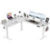 Devoko Scrivania regolabile in altezza, a forma di L, 160 x 140 cm, scrivania a forma di L, altezza regolabile, elettrica, scrivania ad angolo, ergonomica, scrivania per computer (bianco)