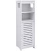 HUOLE - Armadietto per bagno, piccolo mobile portaoggetti per toilette, armadietto per spazzolino WC, mobile da bagno autoportante in legno, 24 x 20 x 75 cm - Bianco