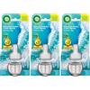 Airwick Diffusore Elettrico di Oli Essenziali, 3 Ricariche per Diffusore Elettrico alla Brezza Oceanica e Sale Marino, Profumatore per Ambienti Elettrico con Oli Essenziali