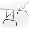 Casaria Tavolo da Giardino Pieghevole 220x70 cm Rettangolare Portatile con Maniglia per 10 Persone Tavolo da Buffet Feste Richiudibile Tavolo da Pranzo Bianco