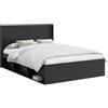 vidaXL Struttura del letto con stoccaggio e testata Nero 120 x 190 cm