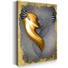 ARTEDinoi Quadro Stampa su Tela Figura Astratta 3D in Metallo Kiss Gold Canvas Moderno Dimensione 90x60x2cm
