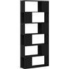 Mhdvray Set di mobili per TV, montaggio a parete, in legno, sistema di mensole da parete per soggiorno, moderno mobile multimediale con 5 ripiani, nero, 80 x 24 x 186 cm