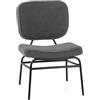COSTWAY Sedia Relax Imbottita, Sedia da Lettura in Sherpa con Imbottitura in Spugna, Piedini Regolabili e Struttura in Metallo, Sedia Moderna per Soggiorno, Studio, Portata 150 kg (Grigio)