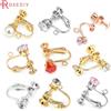 Rosediy Orecchini con viti in ottone e zirconi Color oro 18 carati clip per orecchini di alta qualità fai da te forniture per la creazione di gioielli accessori per orecchini per le donne