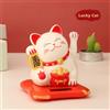 NONE 1pc Lucky Beckoning Cat ad energia solare agitando ricchezza buona fortuna attendere ornamenti ad energia solare per la casa, l'ufficio e C