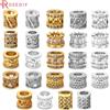 Rosediy 18 carati Color oro ottone zircone foro grande cilindro distanziatore perline bracciali perline accessori gioielli fare Rosediy ufficiale-sito web