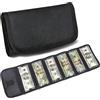 NONE Organizzatore di denaro per contanti con 6 tasche con cerniera, custodia per soldi multipack, organizer per banconote, busta per soldi