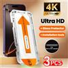 ZRGAE 3 pezzi 4K Ultra HD vetro temperato per iPhone 17 16 15 14 Pro Max 15 14 Plus 13 12 11 Pro XS XR One Click Installare protezione schermo