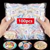 NONE 100 coperture elastiche per alimenti, coperchi per ciotole in plastica usa e getta per conservare frutta e verdura, involucri sigillanti per la freschezza