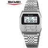 SKMEI 2460 Orologio digitale sportivo da uomo impermeabile Orologio elettronico da uomo con sveglia a LED retrò di lusso in acciaio inossidabile reloj hombre