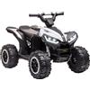 HOMCOM Quad Elettrico 12V per Bambini, Auto Elettrica per Bambini con 2 Motori e 2 Velocità (3-6 km/h), Fari LED, Clacson, per Bambini da 3-6 Anni