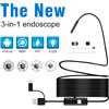 GUANMOU Telecamera endoscopica industriale da 5,5 mm / 7 mm, impermeabile IP67, boroscopio USB 3 in 1, telecamera di ispezione a serpente per telefono Android e PC