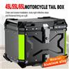 LARATH Bauletto Posteriore Universale 45L/55L/65L per Moto con Base in Metallo, Scatola Portaoggetti Impermeabile con Serratura e Adesivi Riflettenti