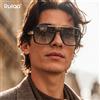 Ruiao Occhiali da sole pilota Ruiao a doppio ponte UV400, alla moda, con lenti sfumate, montatura in metallo, unisex, per uomo e donna, ideali per la guida