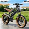 Bicicletta elettrica ZONVEER M20 con motore, batteria al litio 48 V 18,2 Ah, doppio freno a disco, ruote 20x4 pollici, stile fat bike, bici elettrica per adulti.