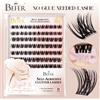 BEFER BEAUTY Ciglia finte autoadesive Befer senza colla, ciuffetti di ciglia effetto D Curl, morbide e naturali, stile manga, per principianti, facili da applicare.