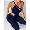 LLHOSO Tuta intera da yoga senza cuciture da donna, body modellante per il controllo della pancia e il sollevamento dei glutei, abbigliamento sportivo elegante a righe per la palestra