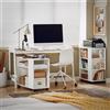 SoBuy FWT41-WN Scrivania, tavolo, tavolo computer, tavolo ufficio bianco/Naturale, dimensioni ca. 125x80x52cm