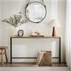 SoBuy FSB19-E Tavolo consolle stretto per ingresso - Consolle per soggiorno, credenza metallo vintage, design robusto - Ideale per mobili disimpegno, ufficio - Naturale & Nero, 120x65x20cm
