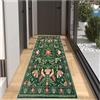 BORKOY Tappeto Corridoio Extra Lungo 2.5 Metro Verde Scuro con Fiori Vintage Antiscivolo Lavabile Passatoia Morbida per Cucina Soggiorno Camera Lavanderia Scendiletto 50x250cm