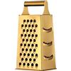 Muzrunq Grattugia di formaggio, grattugia in acciaio inossidabile con 4 lati e maniglia la affettatore di verdure da 9,3 pollici grattugiar per cucina, formaggio, verdure, patate, oro allo