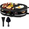 TK Gruppe Timo Klingler Set raclette per 8 persone con padelline e raschietto - Inox e regolabile (rotondo)