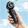 Gemmac Ventilatore Portatile a Mano, Mini Turbo Ventilatore Regolabile in Velocità(1-100), Batteria Ricaricabile da 3000mAh LED Display Digitale per le Donne Ufficio/Viaggi/Campeggio/All'aperto-Nero