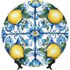 ZSUUGJ Piatto decorativo in porcellana Bone China con supporto e gancio, ornamento da parete e tavolo, ideale per soggiorno, studio, 20,3 cm/25,4 cm