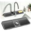 FARYODI Tappetino scolapiatti in silicone, pieghevole a 90° e sottile, ritagliabile con design a scarico rapido, antiscivolo Splash Guard per cucina e bagno (Morandi-grigio scuro)