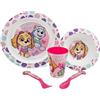 Stor SET DI STOVIGLIE PER BAMBINI DA 5 PEZZI. PIATTO, CIOTOLA, BICCHIERE DA 260 ML E POSATE. SENZA BPA E ADATTO AL MICROONDE. | PAW PATROL GIRL SKETCH ESSENCE