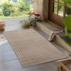 Teppium Tappeto per Soggiorno, Camera da Letto, Veranda - Pelo Corto Beige, Effetto Alto-Basso, Morbido e Lavabile, Adatto per Esterni, Facile da Pulire, 80x150 cm