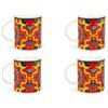 Excelsa Trinacria Set di 4 Tazze Mug in New Bone China, Motivo Decorativo Siciliano
