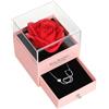 HSWYFCJY Rosa Eterna Conservata, Scatola per Fiori Rosa con Regalo, Regalo per Donne