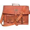 Fatto a mano Borsa Portadocumenti In Vera Pelle Marrone 18 Pollici Laptop Donna