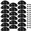 MengH-SHOP Maniglia per cassetto manopola porta guscio, maniglia a forma di conchiglia, decorazione porta mobile, cassetto, armadio con viti, 20 pezzi, nero