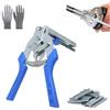 LLELEMAMO Pinza per Gabbie Tipo M, Pinza a Graffa Professionale per Recinzioni e Rete Metallica, Strumento per Pollaio e Gabbie per Animali, Kit Riparazione Recinzione da Giardino e Gabion (Pliers+Clips A)
