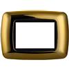 ZOREI Placca Compatibile Con Bticino Living, Placche Plastica Bombata, 1 Pezzo (3 Posti/Moduli,Oro Lucido)