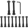 QUARKZMAN 10 Set Bulloni a Testa Esagonale M6x50mm con Dado M6x15mm e Chiave Esagonale, Bulloni e Viti per Connettori Mobili per Cintura Svasata, Neri