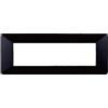 ZOREI Placca Compatibile Con Vimar Plana, Placche In Plastica, 1 Pezzo (7 Posti/Moduli,Nero)